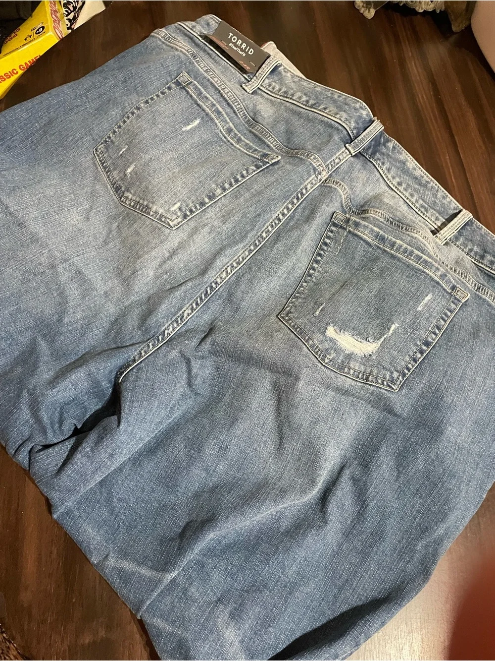 torrid Straight Jeans - Medium Blue Distressed